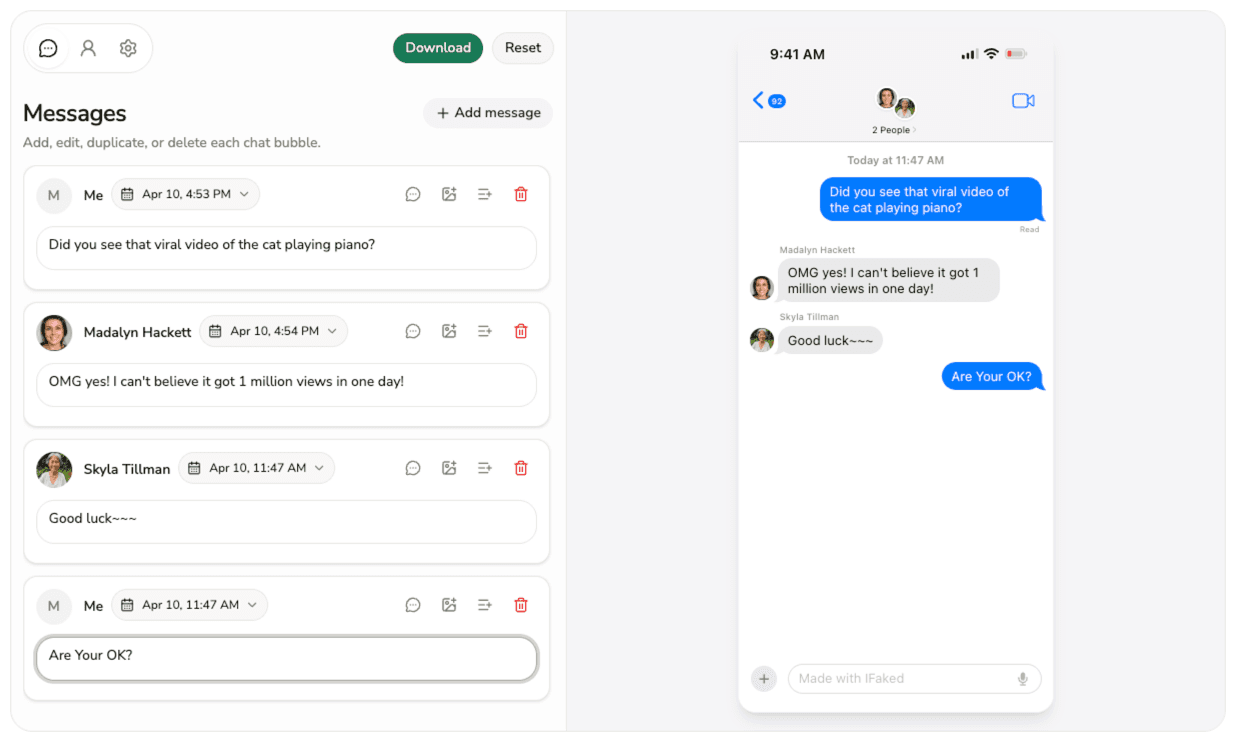 iPhone iMessage Screenshot Generator cover preview